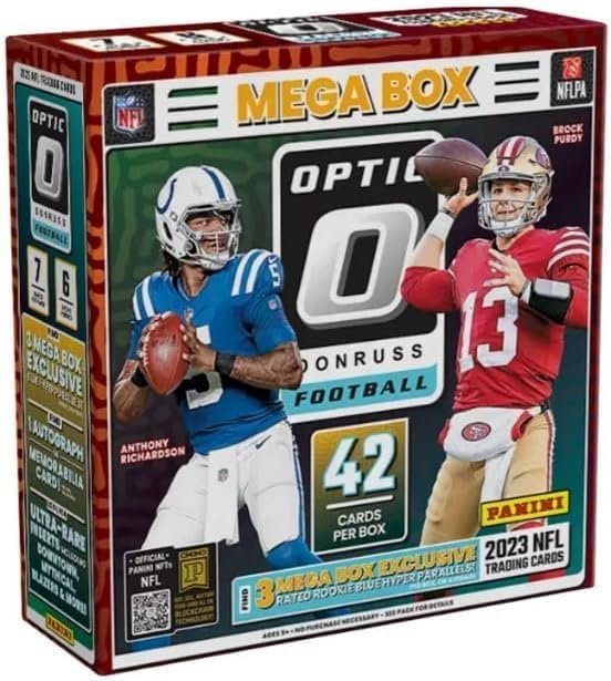 Generic 2023 Panini Donruss Optic Football Mega Box w/Blue Hyper Prizms(42 Cards/Box)