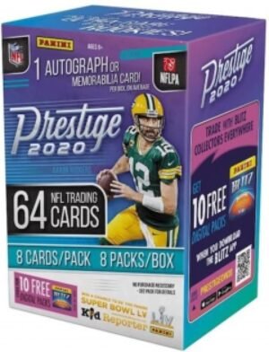 61Crdo32MjL 2020 Panini Prestige NFL Football BLASTER box (64 cards/bx incl. ONE Memorabilia or Autograph card)