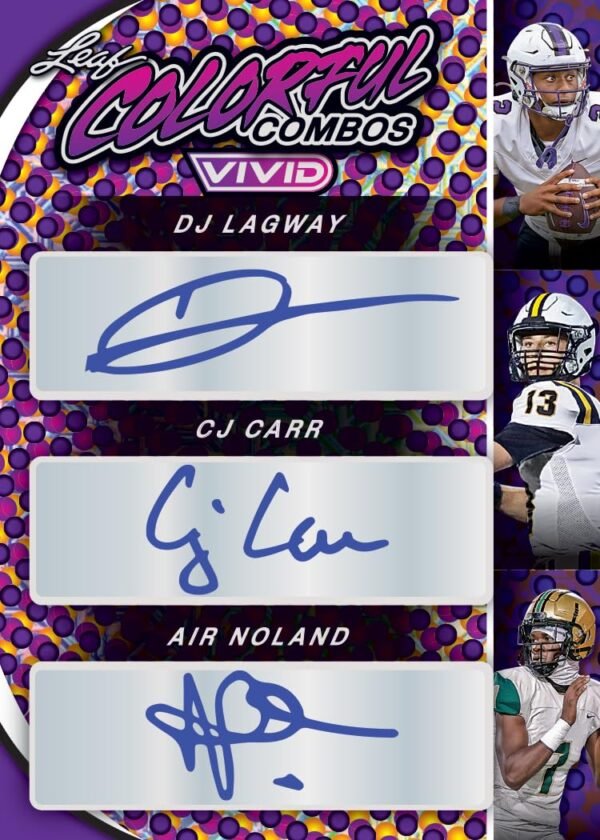 71Fv5rcGYQL 2024 Leaf Vivid Football Hobby Trading Card Box 5 Autographs