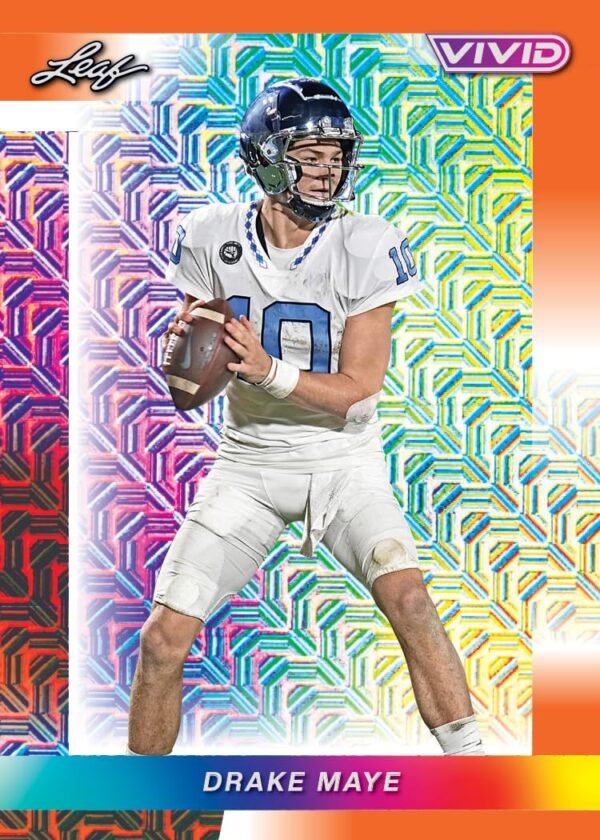 71a2TIQBKLL-1 2024 Leaf Vivid Football Hobby Trading Card Box 5 Autographs