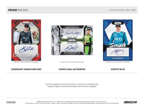 2024 Panini Prizm NASCAR Racing Hobby Trading Card Box (3 Autographs Per Box)